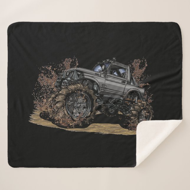 Couverture Sherpa Big Monster truck Off Road Adventure Mud Bogging (Devant (Horizontal))