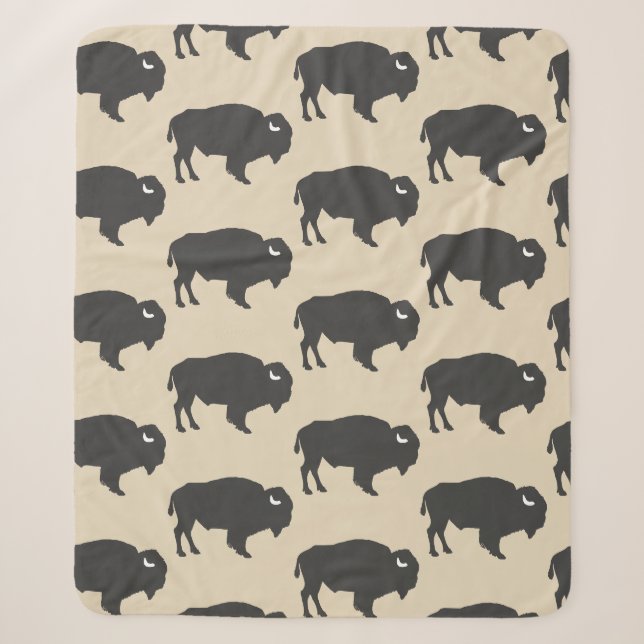Couverture Sherpa Bison de buffle gris rustique (Devant)