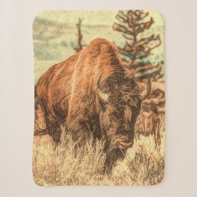 Couverture Sherpa Bison sauvage des bois (Devant)