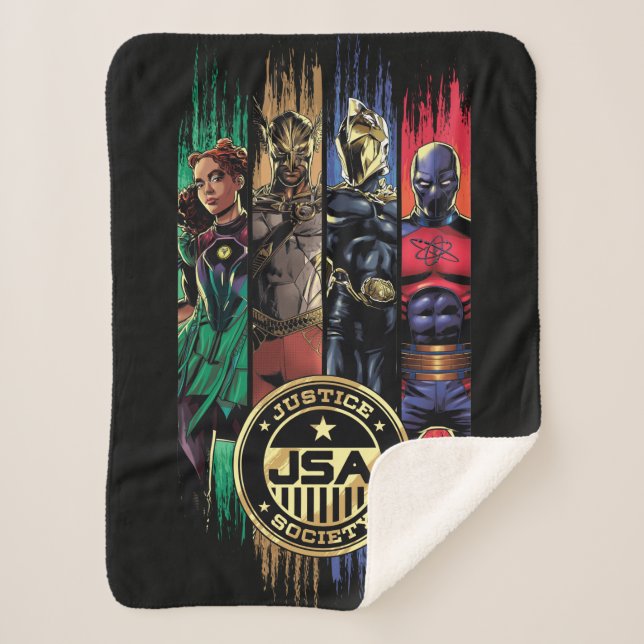 Couverture Sherpa Black Adam Justice Society Heroes In Stripes (Devant)