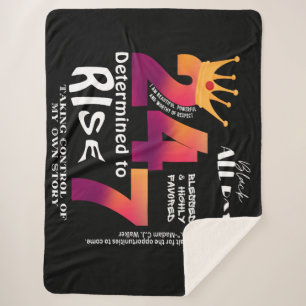 Couverture Sherpa Black All Day 24/7 Slogan Graphic