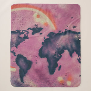 Couverture Sherpa Black and pink abstract art