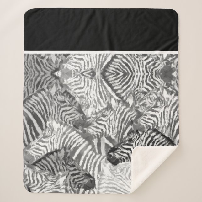 Couverture Sherpa Black and White Abstract Zebra Art (Devant)