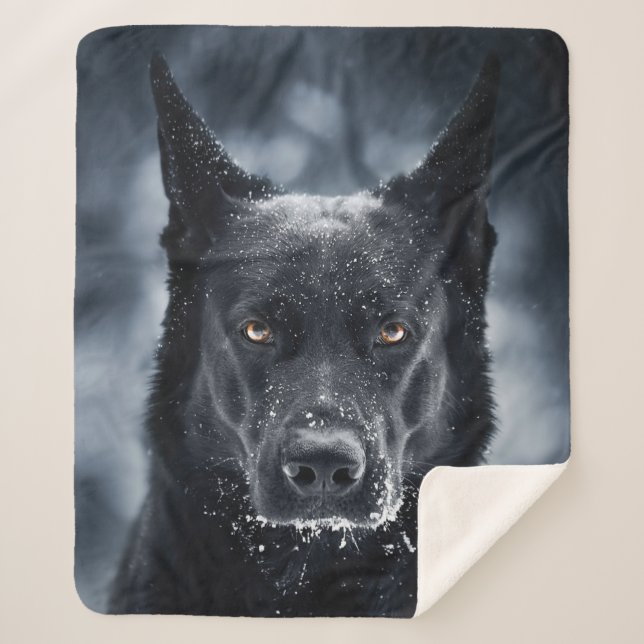 Couverture Sherpa Black German Shepherd (Devant)