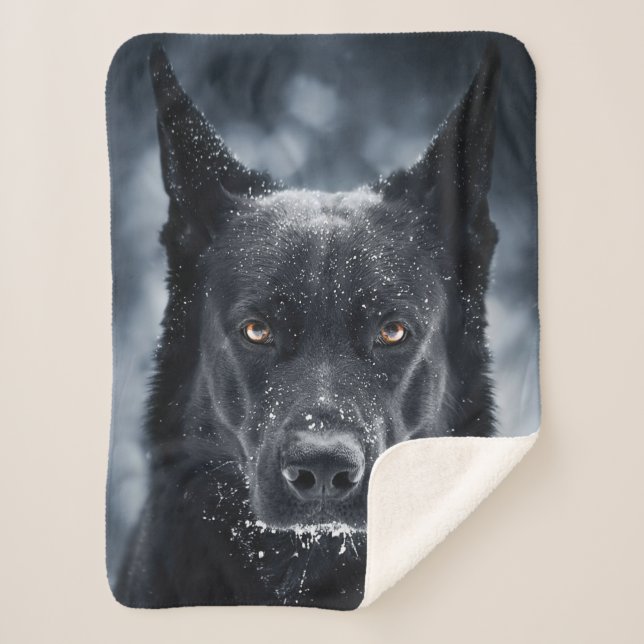 Couverture Sherpa Black German Shepherd (Devant)