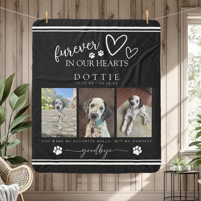 Couverture Sherpa Black Hardest Goodbye Photo Dog Memorial (You Were my Hardest Goodbye Black and White Photo Dog Memorial Sherpa Blanket)