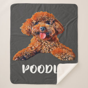 Couverture Sherpa Black Poodle Chien Maman Papa Propriétaire   Chien