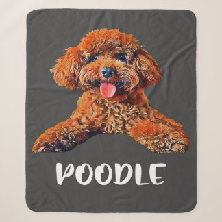 Couverture Sherpa Black Poodle Chien Maman Papa Propriétaire | Chien