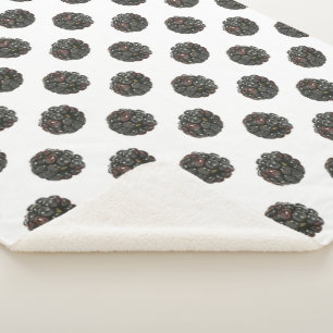 Couverture Sherpa Blackberry. Pois. modèle de fruits