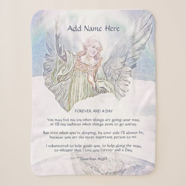 Couverture Sherpa Blanche Angel Guardian personnalisée (Devant)