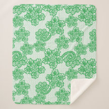 Blanche Sherpa à motif vert
