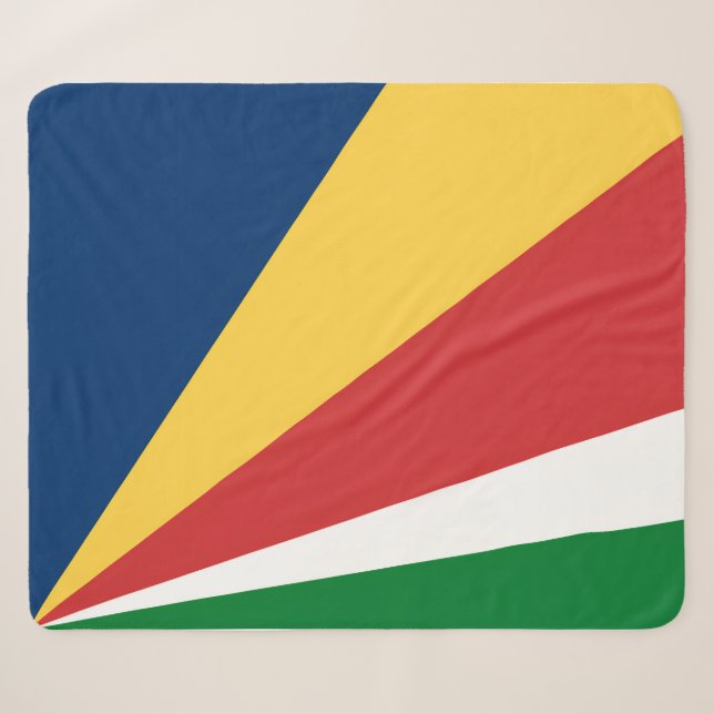 Couverture Sherpa Blanche Sherpa aux couleurs des Seychelles (Devant (Horizontal))