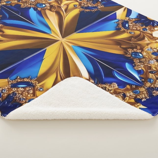 Couverture Sherpa Blanche Sherpa avec Design de couleurs Suède (3/4)