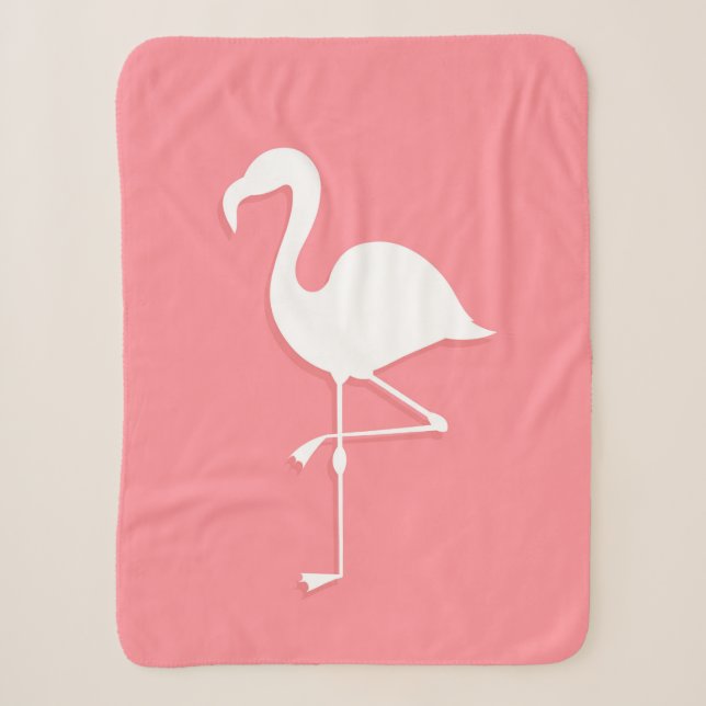 Couverture Sherpa Blanche Sherpa flamingo rose (Devant)