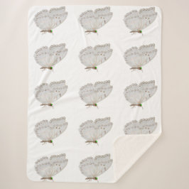 Couverture Sherpa Blanche Sherpa Papillon blanc