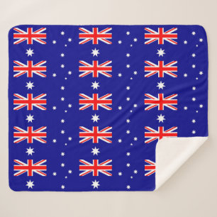 Couverture Sherpa Blanche Sherpa patriotique avec drapeau australien