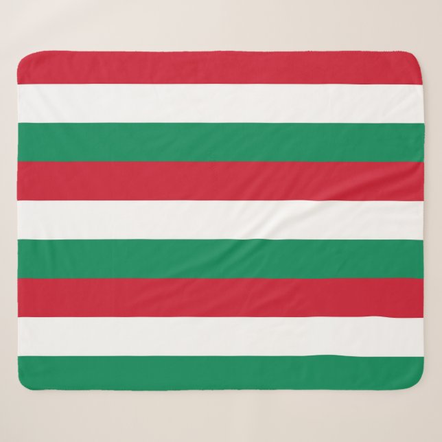 Couverture Sherpa Blanche Sherpa patriotique avec drapeau de la Hong (Devant (Horizontal))