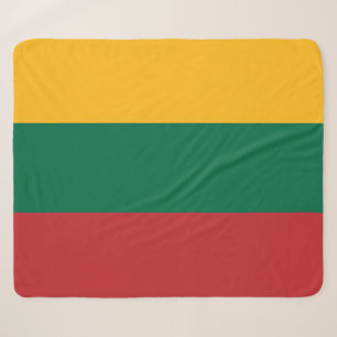 Couverture Sherpa Blanche Sherpa patriotique avec drapeau de Lituani