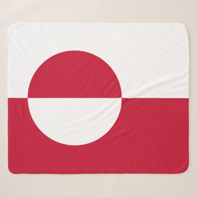 Couverture Sherpa Blanche Sherpa Patriotique avec drapeau du Groenla (Devant (Horizontal))