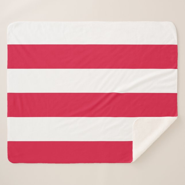 Couverture Sherpa Blanche Sherpa patriotique avec drapeau polonais (Devant (Horizontal))