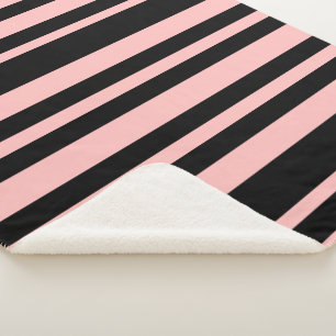 Couverture Sherpa Blanche Sherpa rose et noir