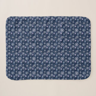Couverture Sherpa Blanchisserie de Noël bleu neige