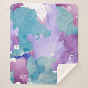 Couverture Sherpa Bleu camouflage