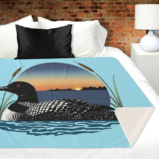 Couverture Sherpa Bleu couché de soleil (Créateur téléchargé)