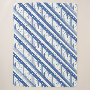 Couverture Sherpa bleu et blanc Abstrait