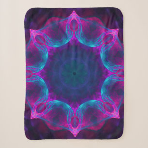 Couverture Sherpa Bleu et rose néon foncé Kaleidoscope dégradé
