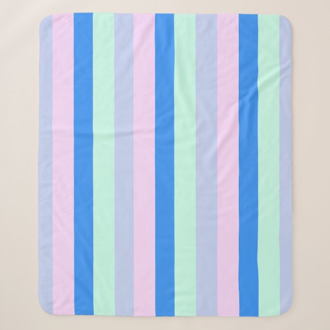Couverture Sherpa Bleu, Lavande, Rose et Monnaie Pastel Grandes vert (Devant)