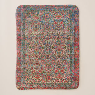 Couverture Sherpa Bleu rouge de Perse du Sud