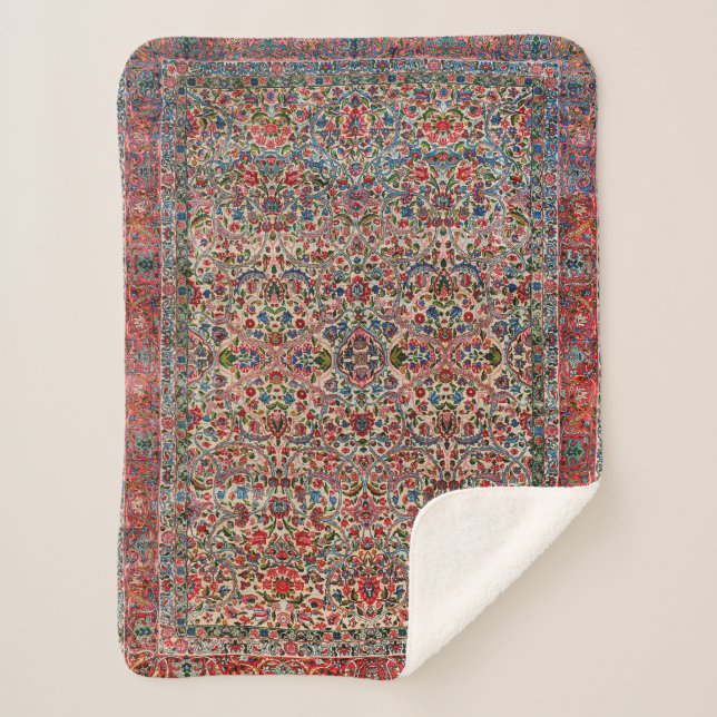 Couverture Sherpa Bleu rouge de Perse du Sud  (Devant)