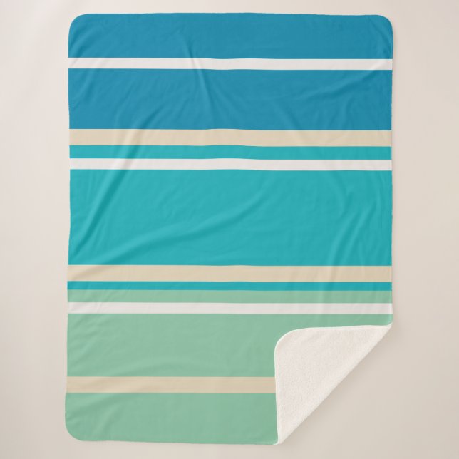 Couverture Sherpa Bleu turquoise, vert et turquoise (Devant)