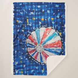 Couverture Sherpa Blue Sky Hot Air Balloon