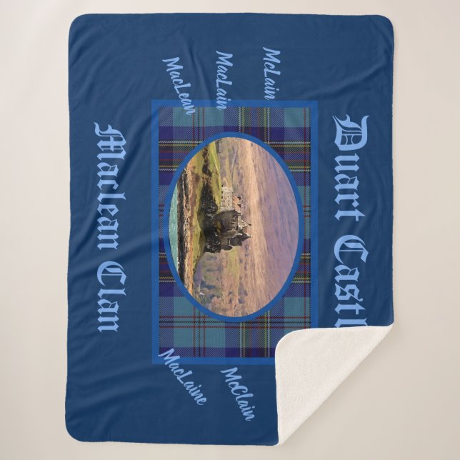 Couverture Sherpa Blue Tartan MacLean Clan's Scottish Duart Castle (Devant)