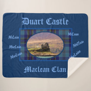 Couverture Sherpa Blue Tartan MacLean Clan's Scottish Duart Castle