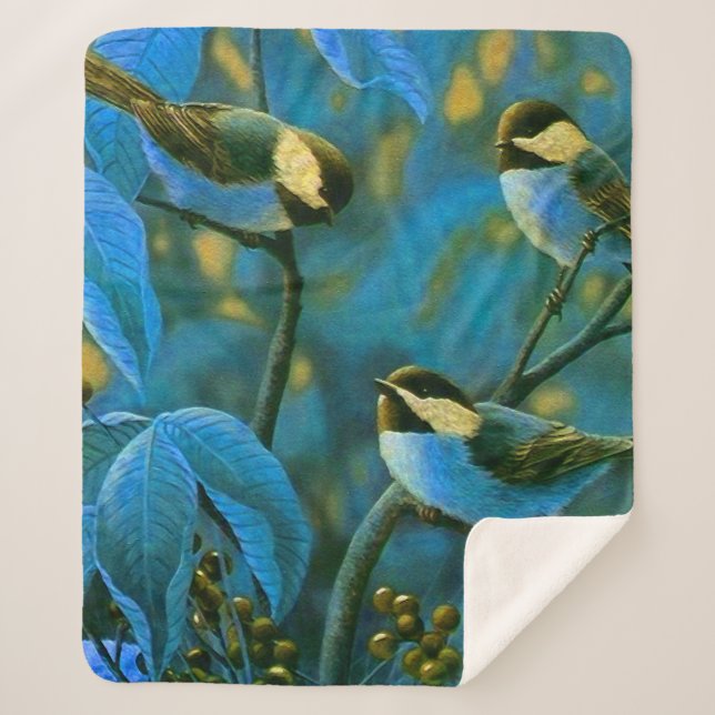 Couverture Sherpa Blue yellow little (Devant)