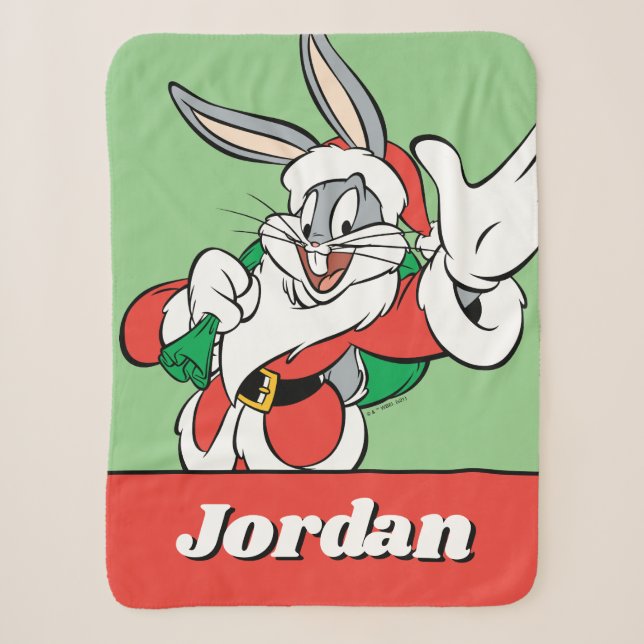 Couverture Sherpa BOGS BUNNY™ Père Noël Waving (Devant)