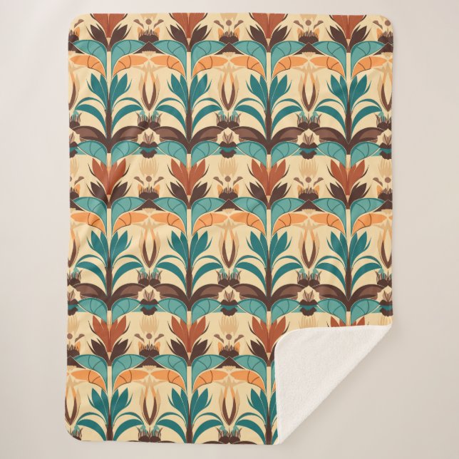 Couverture Sherpa Boho moderne du milieu du siècle (Devant)