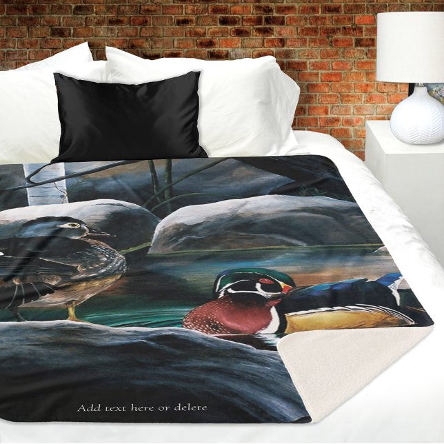 Couverture Sherpa Bois Canards Étang (Créateur téléchargé)