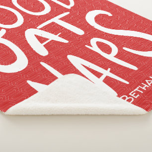 Couverture Sherpa Bon À La Sieste - Lumineux Rouge Sherpa Blanche