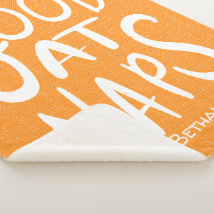 Couverture Sherpa Bon Pour Les Naps - Blanche Sherpa Orange