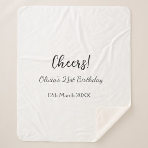 Couverture Sherpa Bonjour 21e anniversaire ajouter nom date simple m