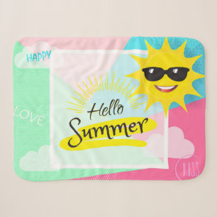 Couverture Sherpa Bonjour jour ensoleillé heureux d'été pour la