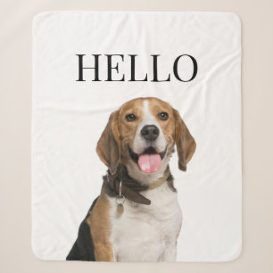 Couverture Sherpa Bonjour Personnalisé Beagle Portrait de chien phot