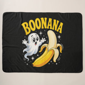 Couverture Sherpa Boonana Cute Ghost Banana Halloween