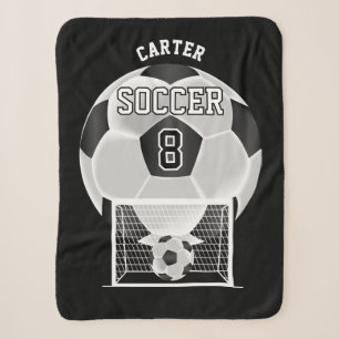 Couverture Sherpa Boule de football en blanc et noir avec do-it-your