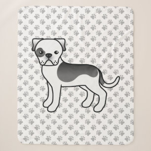 Couverture Sherpa Bouledogue américain pie noir mignon chien de dess