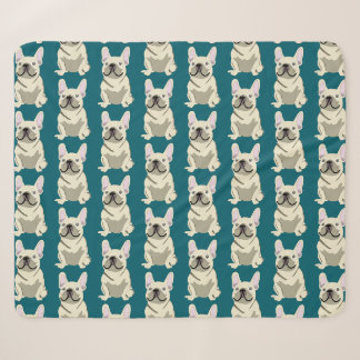 Couverture Sherpa Bouledogue Français Crème